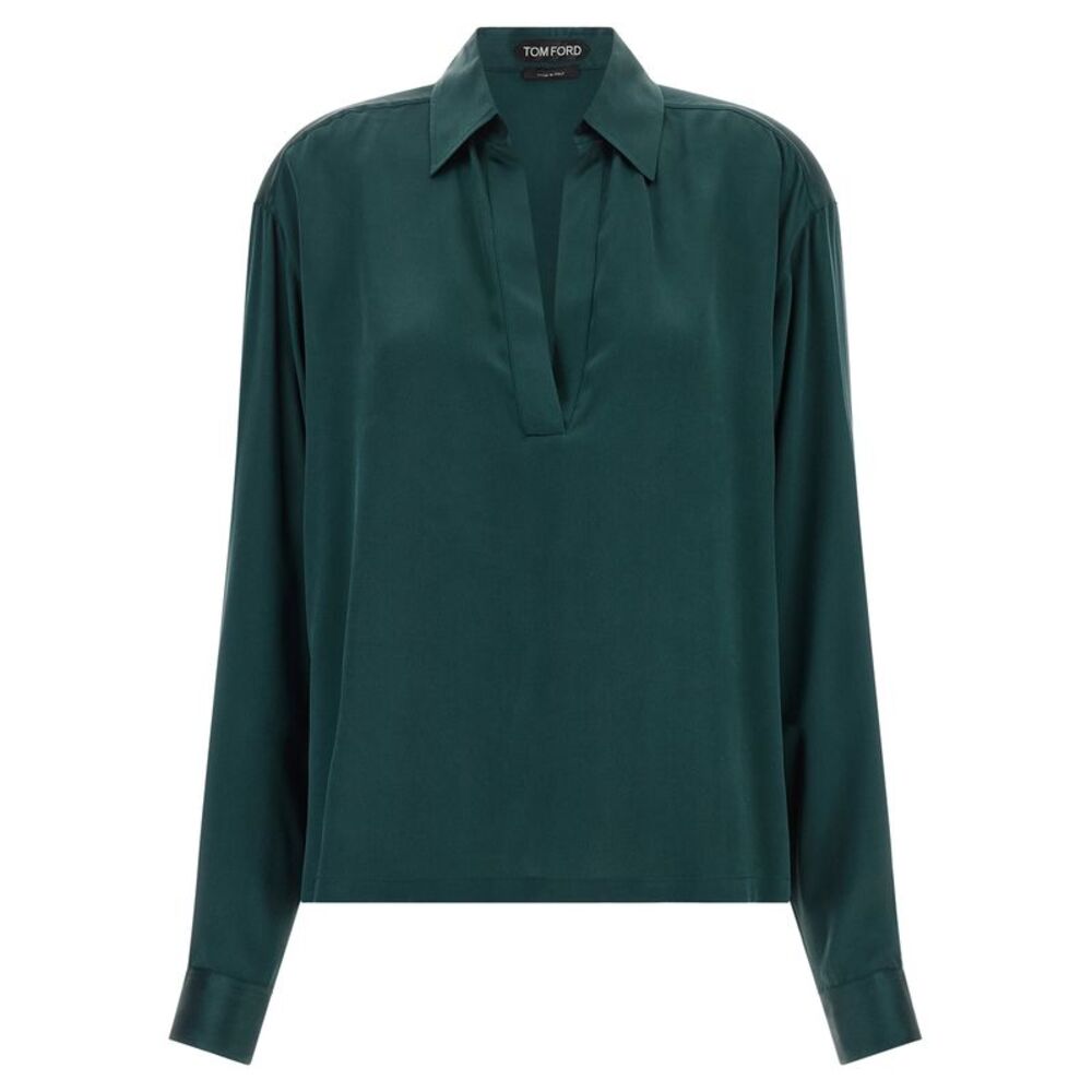 Tom Ford Women Satin Silk Polo Shirt